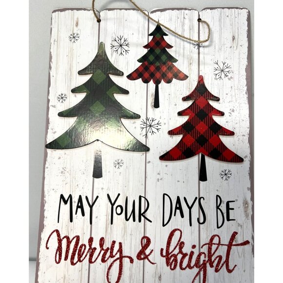 May Your Days Be Merry & Bright Christmas Wall Sign - Picture 3 of 4